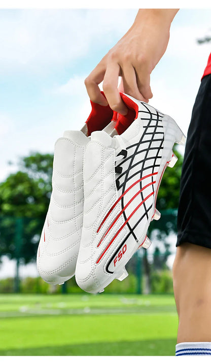 Pink-f50 Professional Mens Football Boots Boys Training Studded Fast Soccer Cleats Outdoor Non Slip Football Shoes Man 35-45
