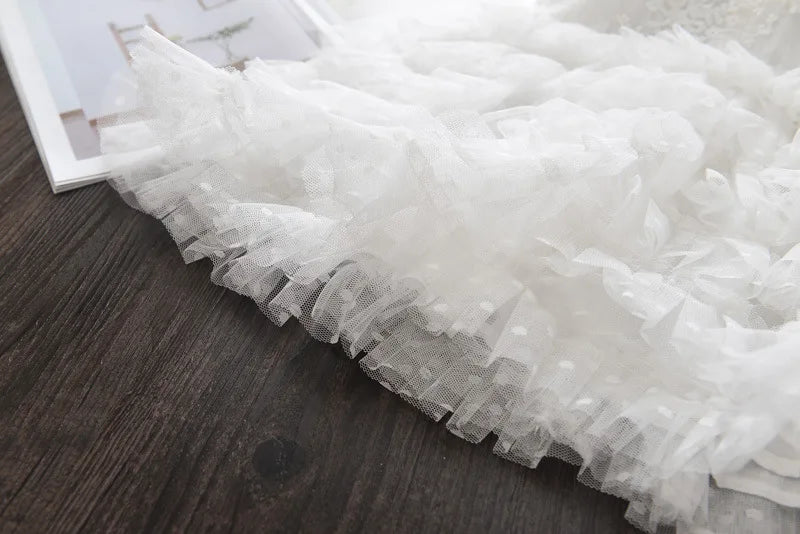 3-8Y Elegant Kid Girl Dress Tulle Layered Dress Sleeveless Princess Costume Wedding Party Costume Baby Girl Clothes Child A1123