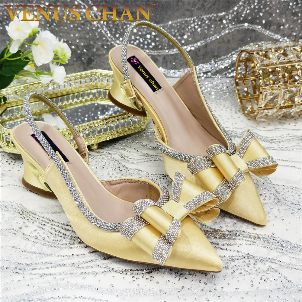 Fashionable And Elegant Nigerian Wedding Banquet High Heels Anti Slip Women's Sandals Plus Size Nigerian Party Shoes
