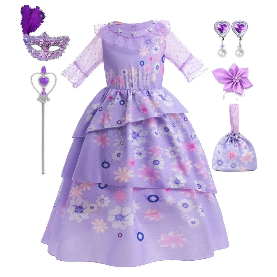 Isabella Charm Dress Girl Princess Dress Fantasy Party Kid Clothes Halloween Christmas Birthday Party Outfits