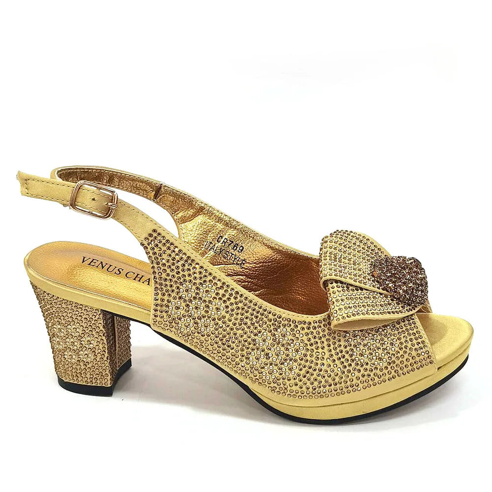 Italian Shoes And Bag Sets For Evening Party With Stones Italian Satin cloth  Rhinestone bow Handbags Match Bags