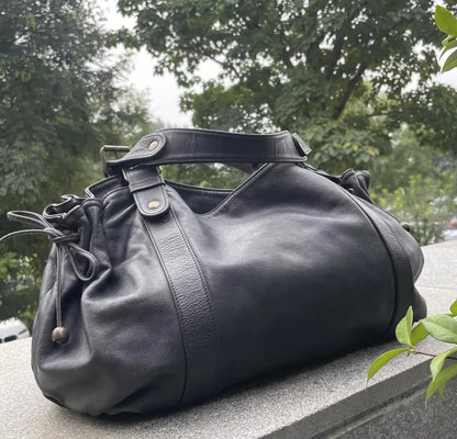 2025 Sac à main à bandoulière Simple pour femmes, sac Boston élégant et polyvalent, sac de travail intérieur en Polyester doux