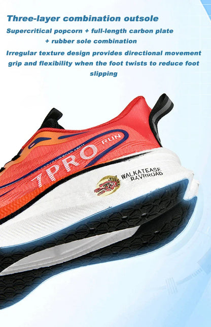 Summer Men's Running Shoes New Professional Carbon Plate Sports Training Shoes Outdoor Non-slip Shock-absorbing Tennis Shoes