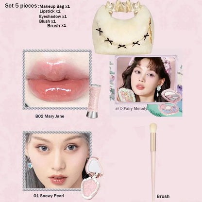 All In One Makeup Set Gift Box Garden Cushion Cream Foundation Matte Blush Long Lasting Velvet Lip Cream With Bag