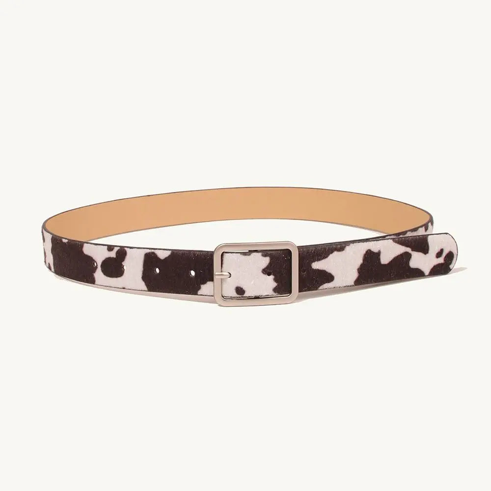 Japanese Style Square Buckle Women Belt with Shine Rhinestone PU Leather Gothic Waist Belts Leopard Punk Waistband