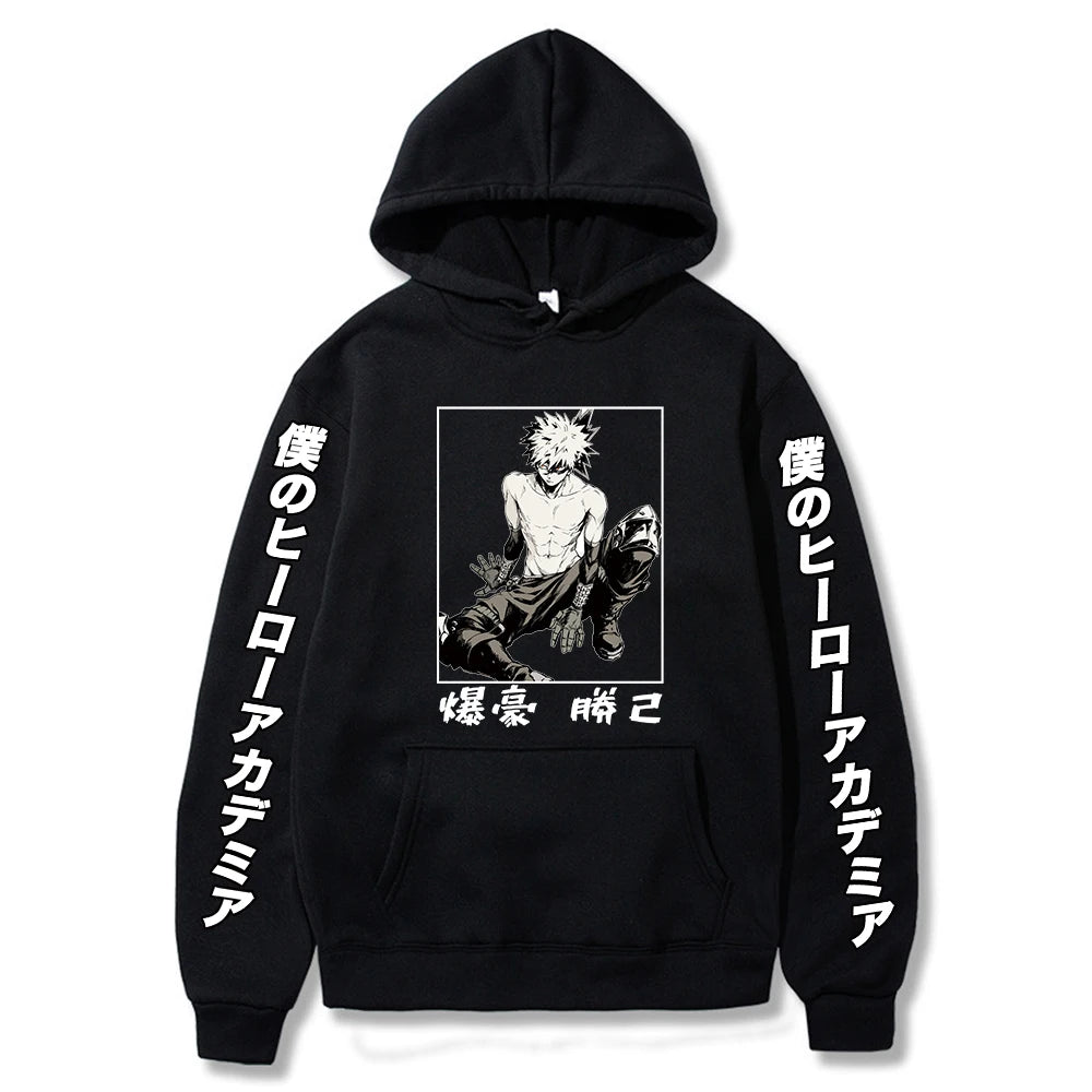Fashion Japanese Anime My Hero Academia Hoody Sweatshirt Women Harajuku Kawaii Bakugou Katsuki Graphics Winter Oversized Hoodies