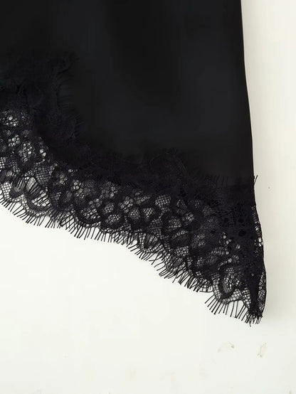 Lace Patchwork Short Camisole Stain Tops For Women Sexy Backless Tops Summer Sleeveless Women Straps Beach Top Female