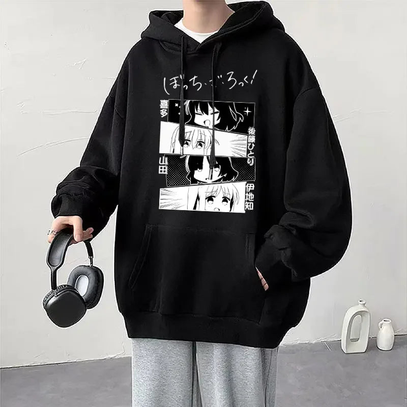 Anime Cos BOCCHI THE ROCK! Hoodie Kessoku Band Logo Couples Hoodies Goto Hitori Ijichi Nijika Cospaly Oversized Long Sleeve Male