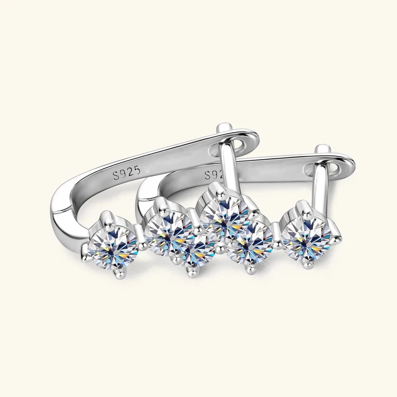1.7cttw D color Moissanite Earrings Necklace 925 Sterling Silver Y-Shaped Pendant Necklaces Jewelry Set For Women Charming Gift