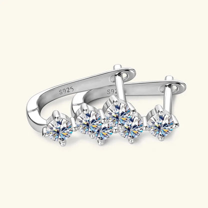 1.7cttw D color Moissanite Earrings Necklace 925 Sterling Silver Y-Shaped Pendant Necklaces Jewelry Set For Women Charming Gift