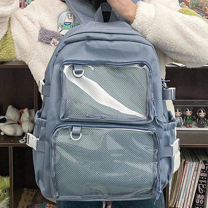 Japanese Style Transparent Ita Bag for Girls Comic Cons Large Capacity Women Backpack Fashion School Bags for College Student JK