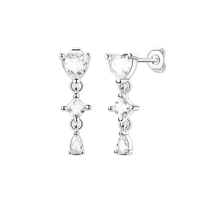 925 Sterling Silver Multi Layer Starry Tassel Drop Earrings Women Earrings Charm Trend Versatile Party Jewelry Gifts