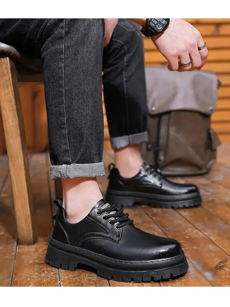 High-quality autumn and winter series men's shoes British fashion low-top men's leather shoes