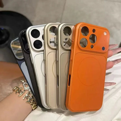 Glass For Magsafe Phone Case For iPhone 17 Air 16 15 14 13 Pro Max Magnetic Wireless Charge Armor Cover