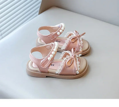 Kids Summer Beach Shoes Bow New Classmate Baby Soft Sole Fashion Girls Sandals Non-slip Princess Shoes Size 25-30