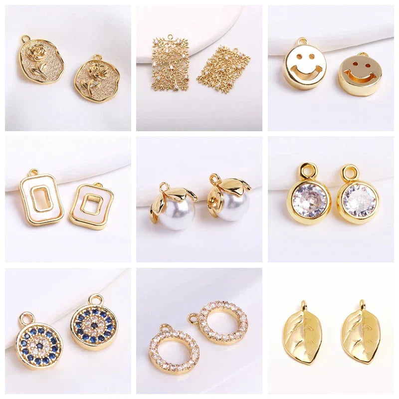 14K Gold Plated Brass Earrings Hooks Round Hoop Earrings,Earring Fixtures,Fasteners For Earrings,DIY Earring Making Accessories