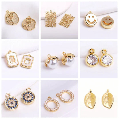 14K Gold Plated Brass Earrings Hooks Round Hoop Earrings,Earring Fixtures,Fasteners For Earrings,DIY Earring Making Accessories