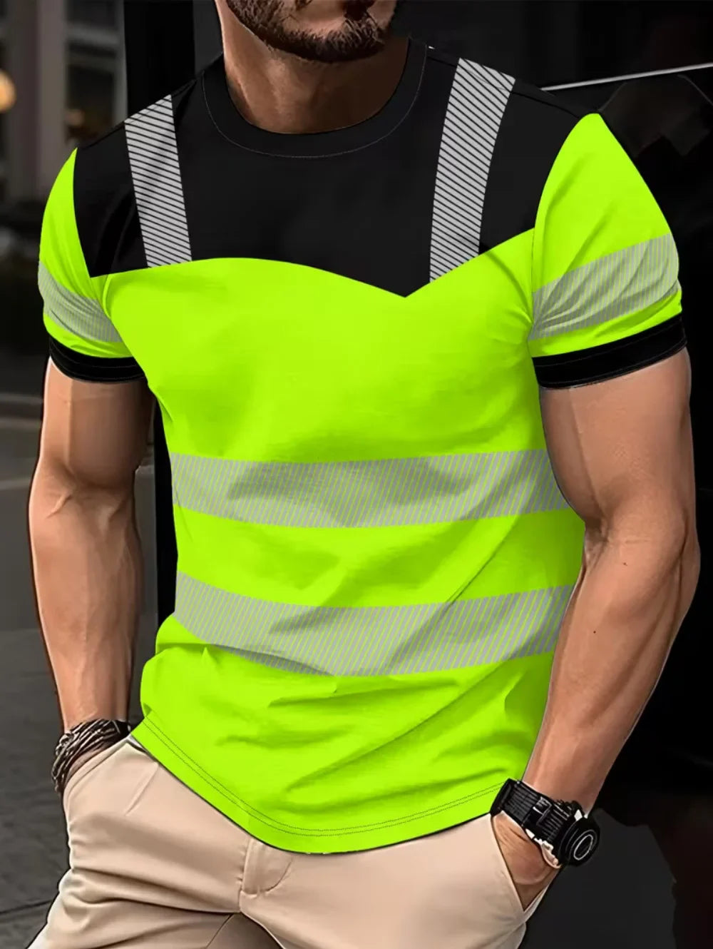 Men's 3D Printed New Secure Logo Color Blocking Design Short-Sleeved T-Shir Fashion Summer Daily Casual Work Wear Men's T-Shirts