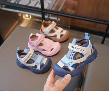 Summer Children Beach Sandals Boys Breathable Mesh Sport Sandals Baby Soft Light Kindergarten Cool Shoes