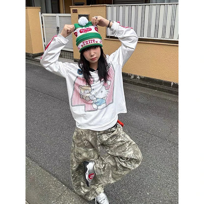 Women Gothic Baggy Y2k Jeans American 2000s Style Embroidery Jean Pants Vintage Harajuku Oversize Denim Trousers Autumn