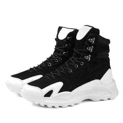 Fashion Men's Boots Comfortable Men Casual Shoes Breathable High Top Sneakers for Men Outdoor Non Slip Mens Ankle Boots Platform