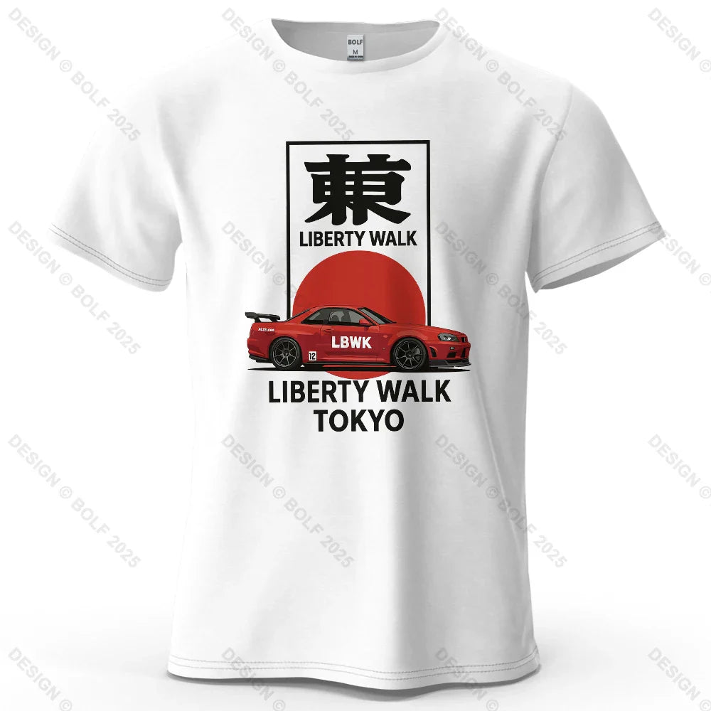 Liberty Walk Tokyo Printed Men's T-Shirt 100% Cotton Oversized Stylish Graphic Tees for Women Tops Tees Casual Streetwear
