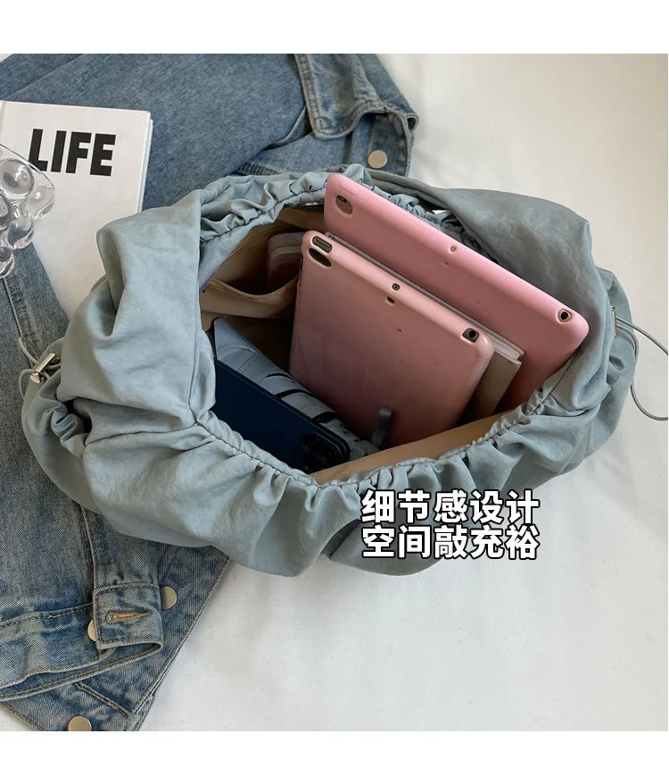 Hot Selling Fashion Nylon Pleated Women's Crossbody Bag 2026 New Casual Trend Versatile Large Capacity Tote Women's Shoulder Bag