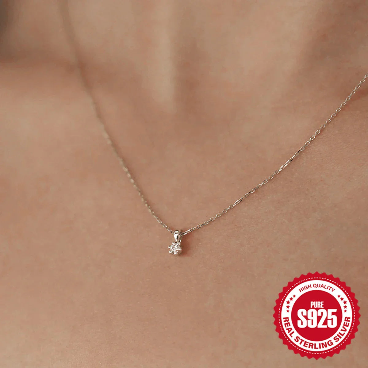 925 Sterling Silver Necklaces Charms for Women Crystal Cross Clavicle Collar Chain Simple Choker Necklace Accessories Gift