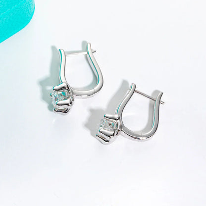 1cttw Moissanite Huggie Earrings 925 Stieerling Silver D Color Lab Created Diamond Hoop Earring For Women Jewelry