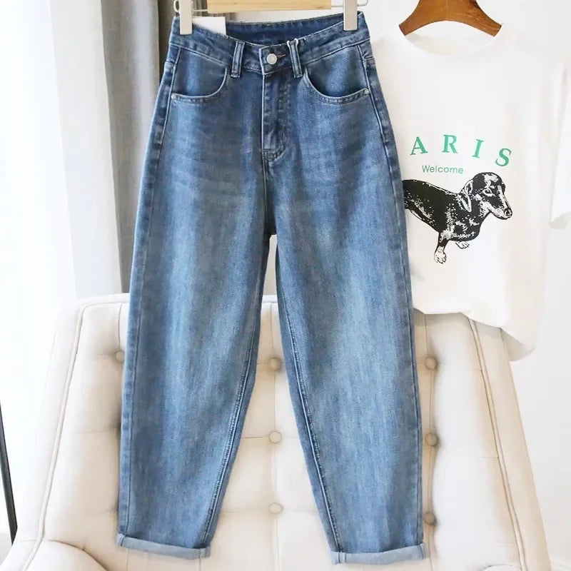 High-Waisted Light Blue Jeans For Women