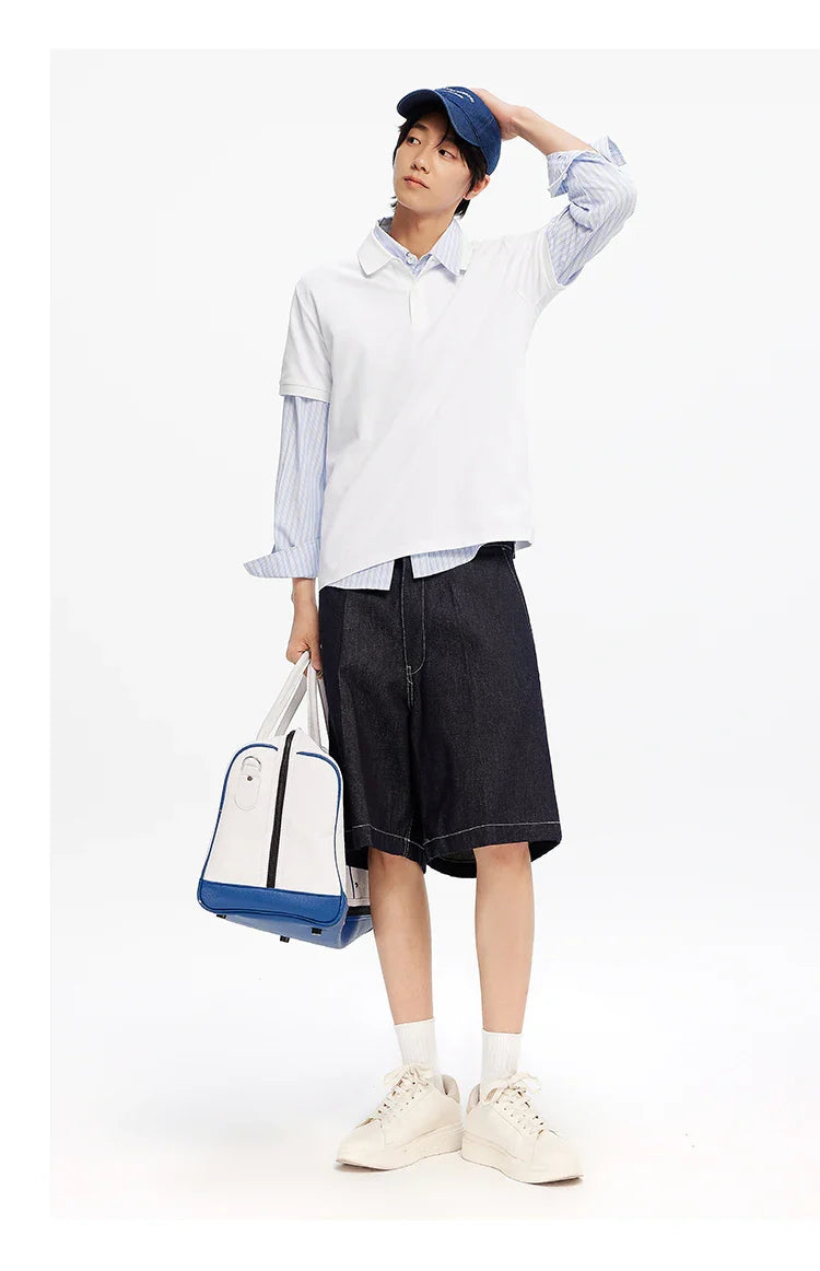 Polo Shirt Men Moisture Wicking Solid Color Short Sleeve T-Shirt 2025 Summer New Slim Fit Top for Active Wear