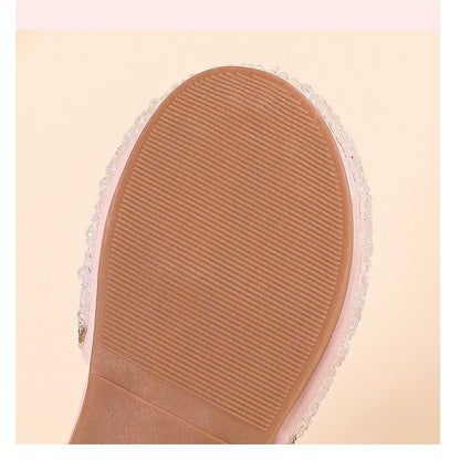 Spring and Summer Girls' Princess Shoes Sandals Flat  Kids Dresses Shoes Pearl  for Kids and Teens