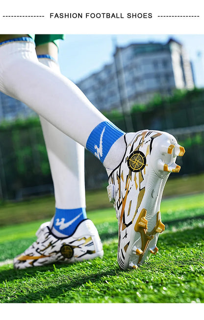 Hot Child Football Boots Outdoor Trainers Soccer Shoes For Kids Boys Hook Loop Football Sneakers Cleats Futsal Shoes Children