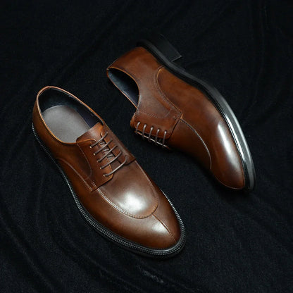 Luxury Handmade Wedding Party Men's Dress Shoes Cow Genuine Leather Lace-up Oxfords Derby Formal Business Social Male Footwear