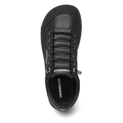 Wide Toe Barefoot Shoes for Unisex Minimalist Artificial Leather Sneakers Lightweight Adjustable Slip On Walking Shoes