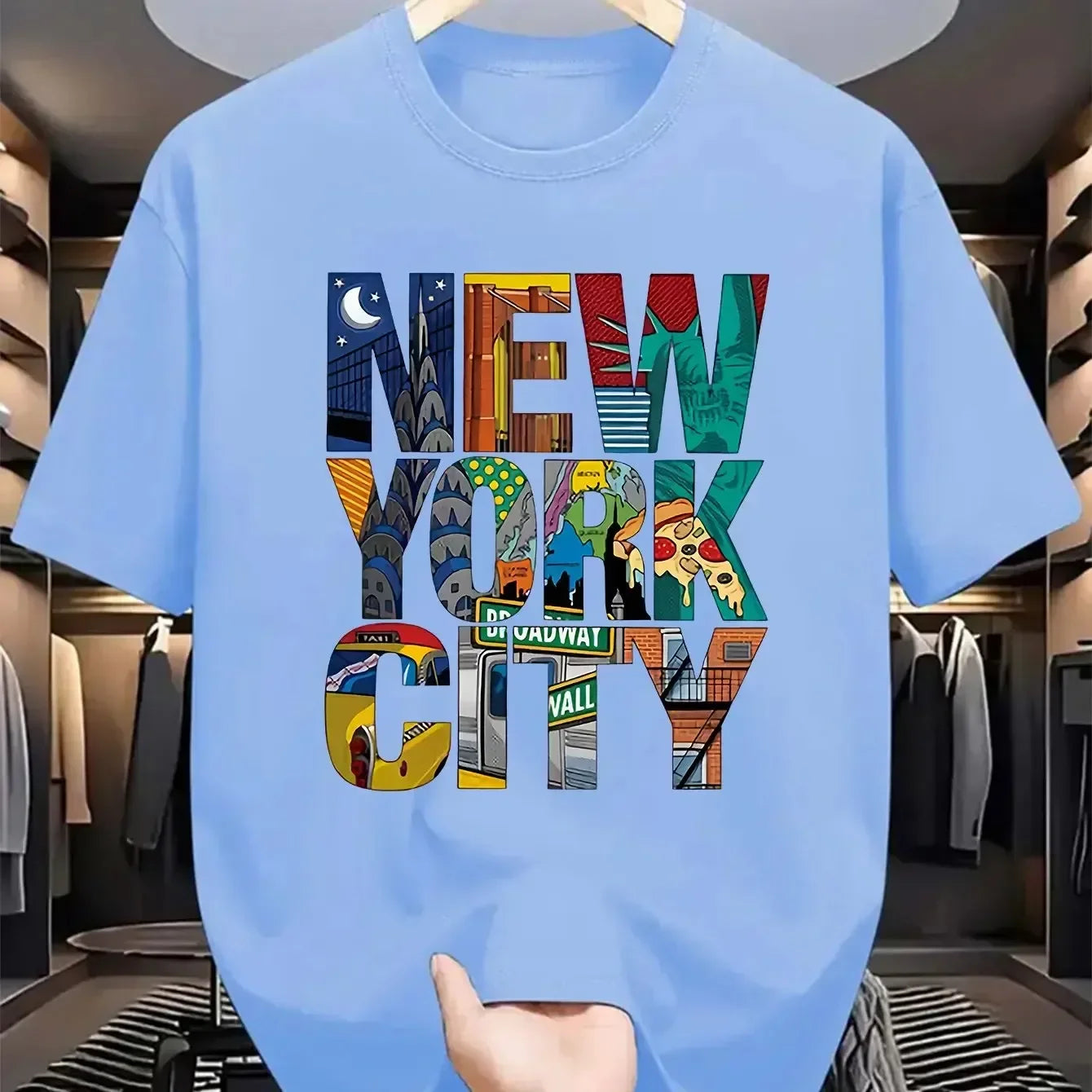 Fashion Men's New Letter Printed T-shirt Summer Breathable Casual Tops Trendy Crew Neck Short Sleeve Street Men's Clothing