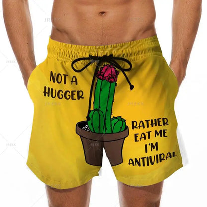 KeKe Funny Cock Banana Printed Swimwear Swim Shorts Trunks Beach Swimming Board Shorts Quick Drying Pant Mens Surffing Shorts