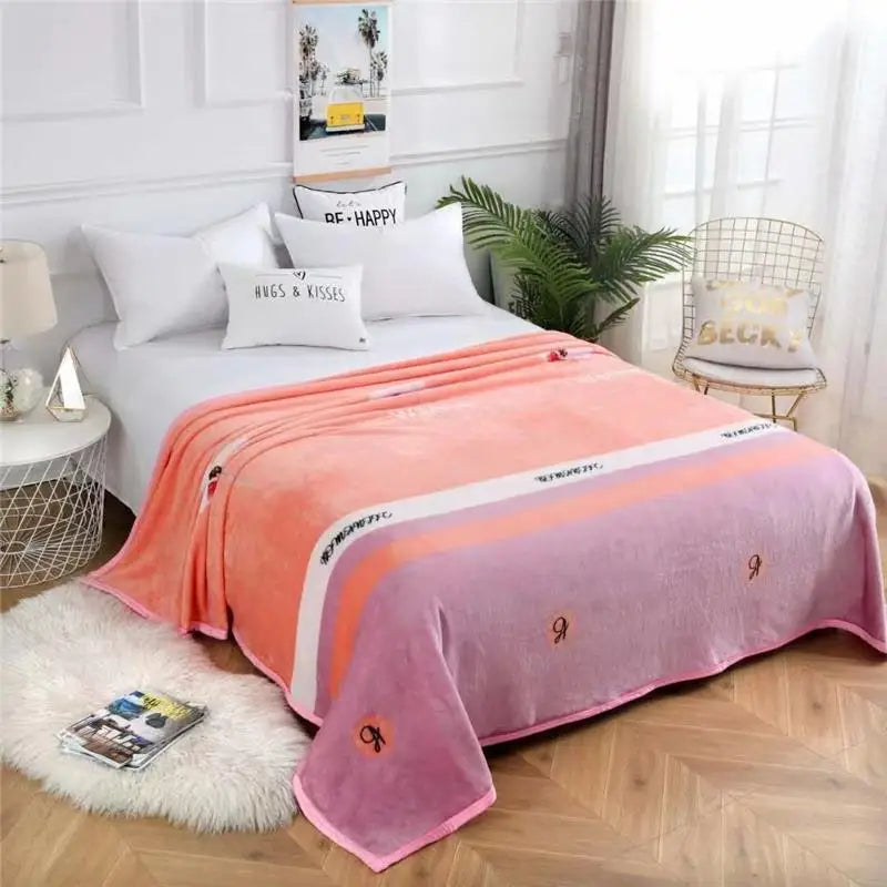 Thickened Velvet Blanket Children Single Double Person Fleece Coral Velvet Blanket Retail Coral Fleece Blanket Velvet Throw B...