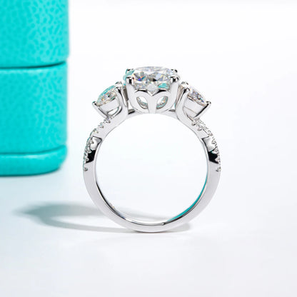 4.25cttw Moissanite Infinity Engagement Rings D Color 925 Sterling Silver 3 Stone Wedding Anniversary Ring For Women