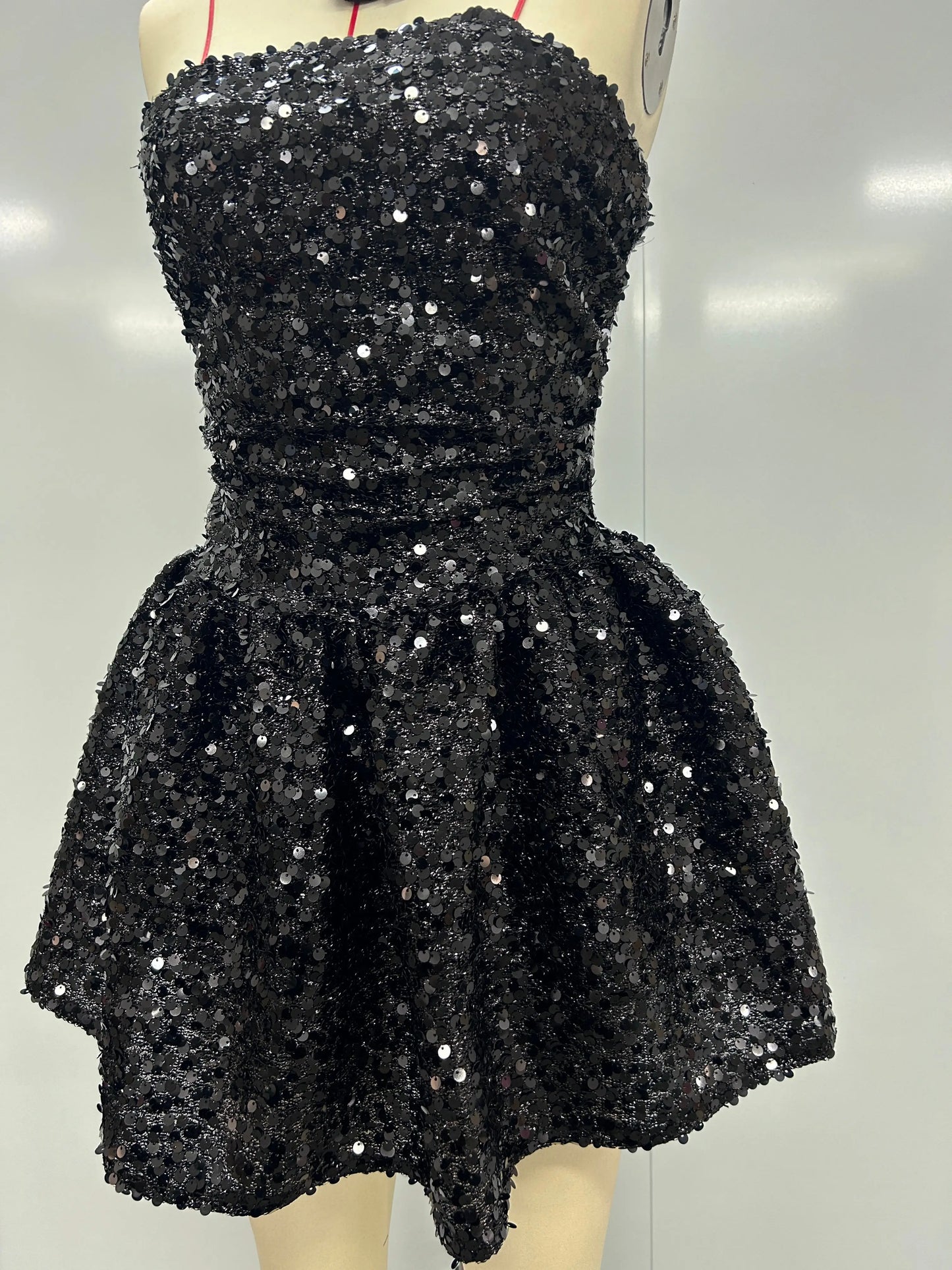 Sexy Shoulder Backless Sequin A-line Mini Dress for Women - Elegant Glitter Party Outfit for Graduation Cocktail Night Club