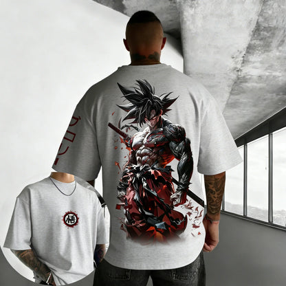 Anime Oversized Cotton T-shirt Summer Printed Unisex Street Hip Hop Loose Casual Short Sleeve Top