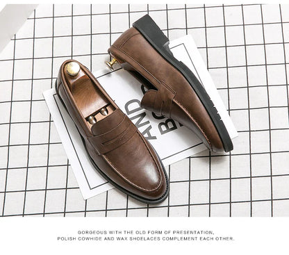 Men's Dress Shoes Formal Office Leather Brogues Shoes Male High Quality Casual Business Shoes Men Social Leather Loafers For Man
