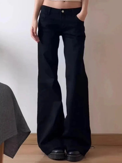 Low Waist Wide Leg Micro Flared Jeans