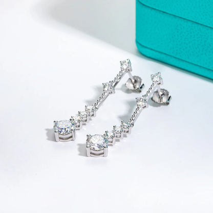 2.8cttw Moissanite Drop Earrings 925 Sterling Silver D Color Lab Created Diamond Dangle Earrings For Women Jewelry