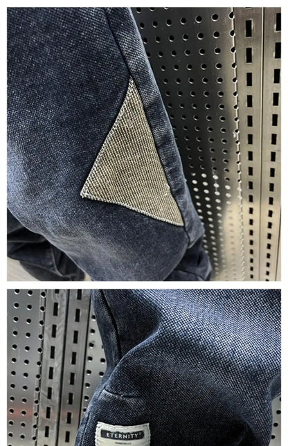 Fashion Drawstring Luxury Designer LOOSE Denim Drawstring Jeans for Men Casual Harem Pants with Elasticity Baggy Harem Pants