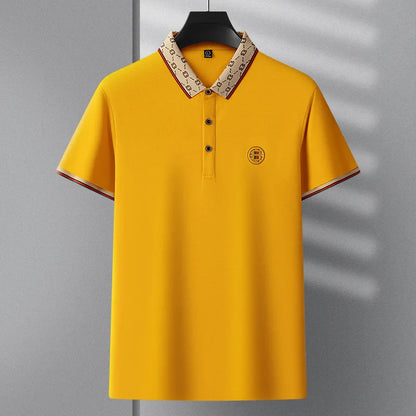 2025 New Summer Men's Business Leisure High end Fashion Boutique Embroidery Original Design Top Short sleeved Polo Shirt