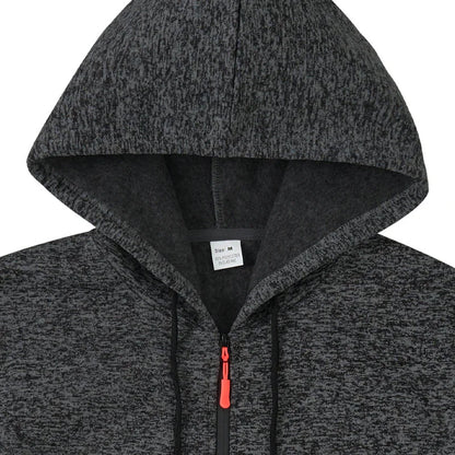 Heavy fleece men's jacket winter retro tooling pocket hooded zipper sports sweater men