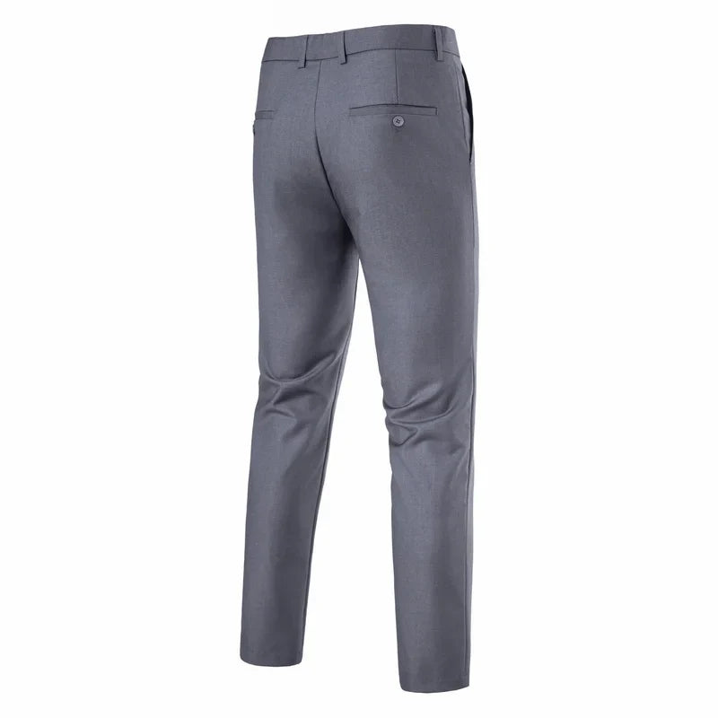 Quality Mens Slim Fit Golf Dress Pants Flat Front Suit Pants Business Dress Pants Classic for Business Wedding Work Pants