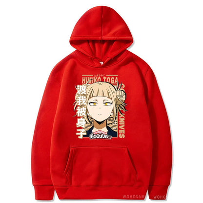 My Hero Academia Kawaii Himiko Toga Women Hoodies Printed Aesthetics Head Poster Manga Harajuku Anime Printed Hooded Sweatshirts