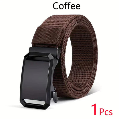 Newest Automatic Buckle Belt Canvas Tactical Waist Belt Durable Casual Outdoor Hunting Golf Adventure Training Pant Belt for Man